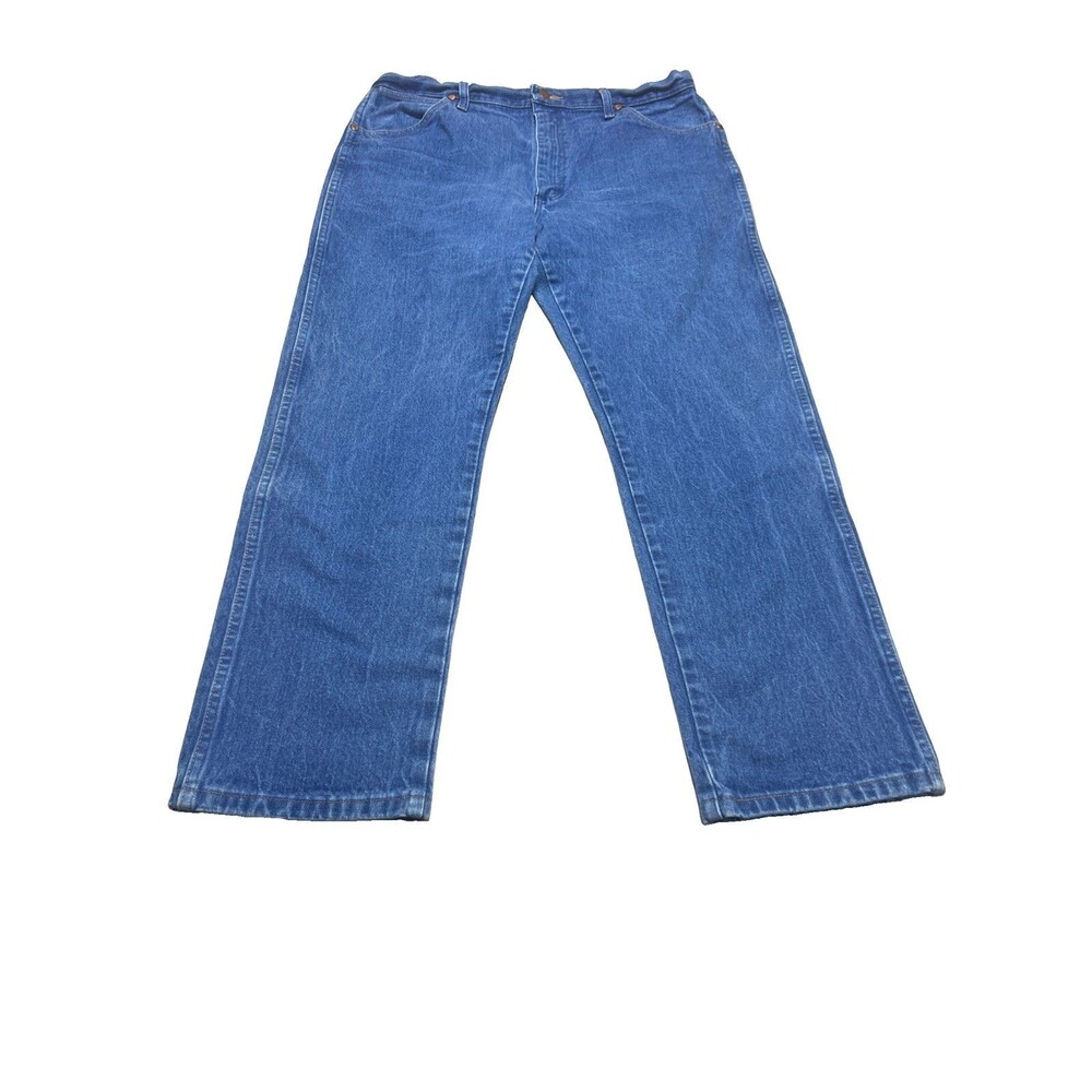 Wrangler Premium Quality Regular Straight Blue Denim Jeans 100% Cotton 38x31